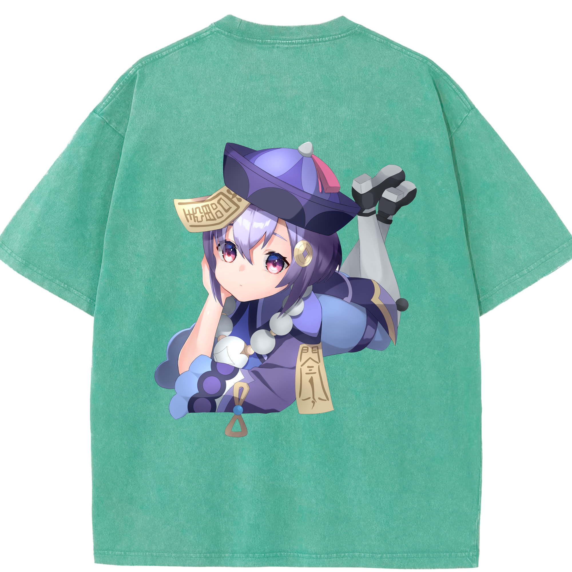 げんし神 七七 なな  genshin Nana 綿100% ヴィンテージ風 半袖Tシャツ（背面プリント）